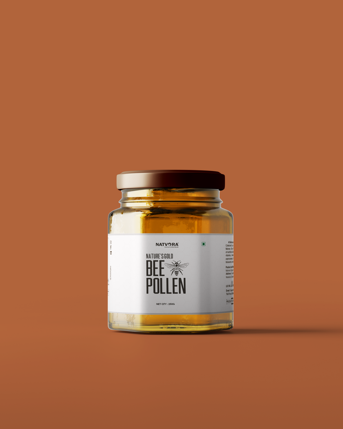 Jar of Nutiva ground mix on a beige background